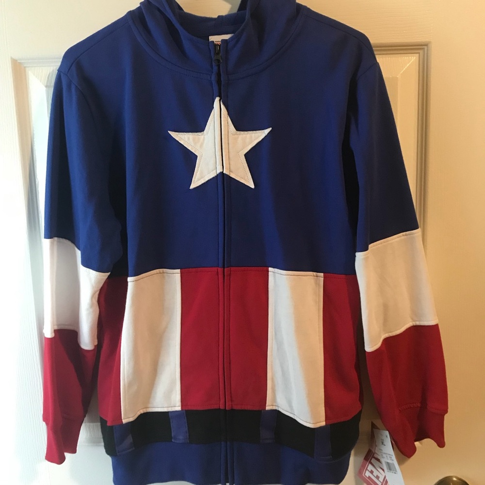 Captain America zip up hoodie, boys XL